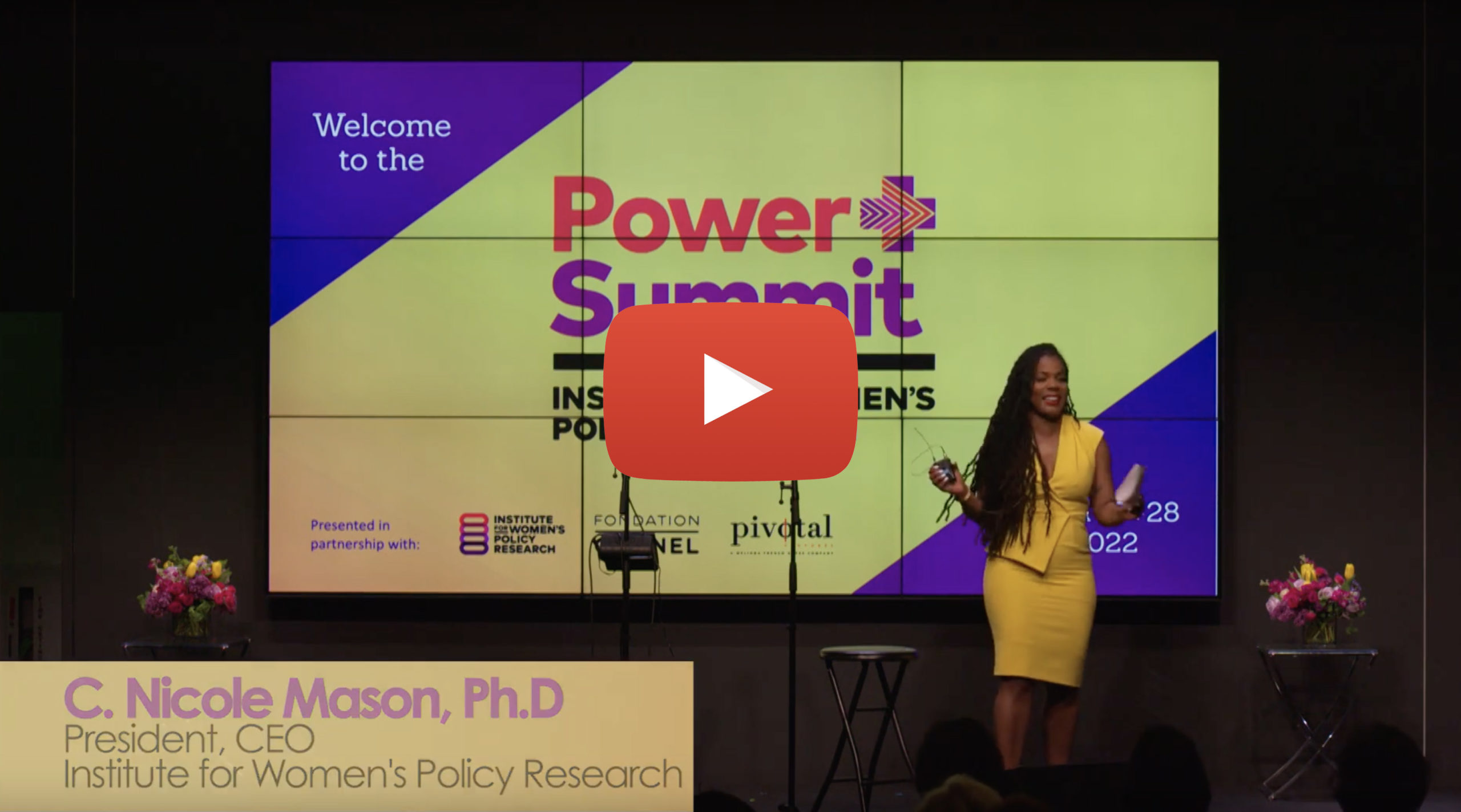 IWPR President C. Nicole Mason welcomes virtual and in-person attendees to the first-annual Power+ Summit live from San Francisco, California.